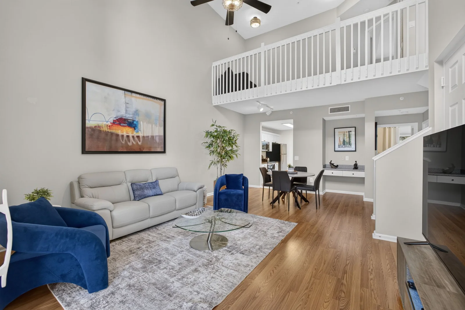 Open living space and loft